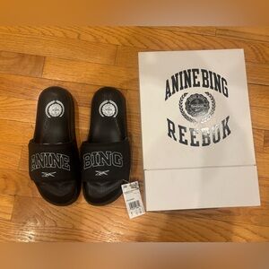 Anine Bing x Reebok Unisex Black Classic Slide Sandals - New w tags & box. Sz 8